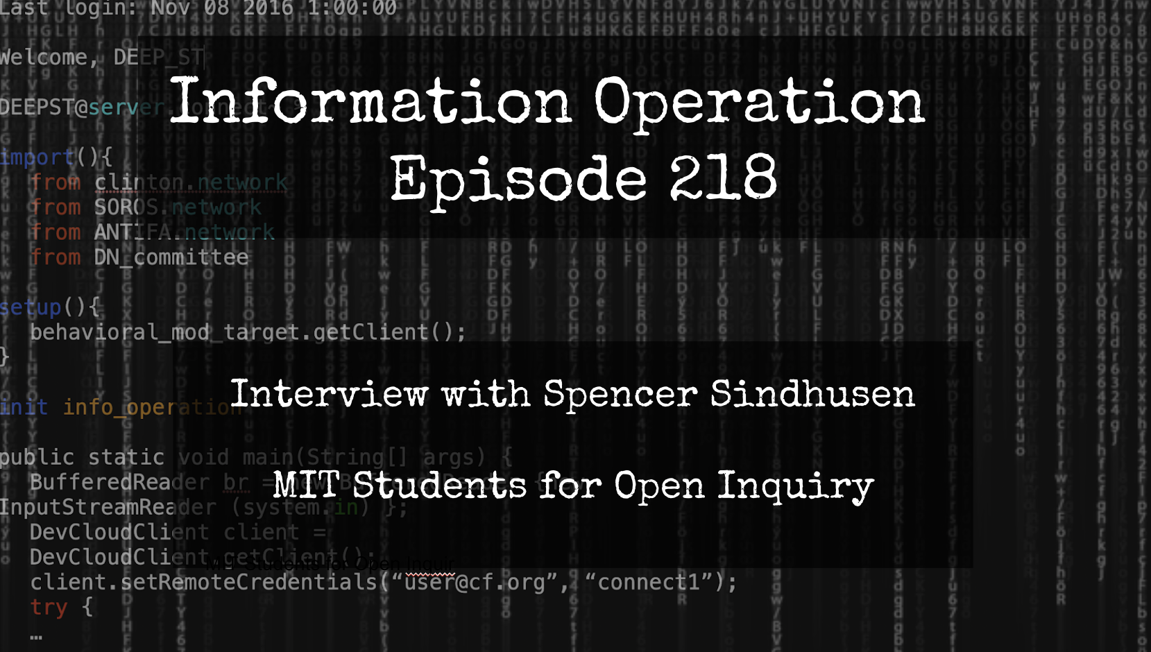 LIVE 7pm EST: IO Episode 218 - MIT Students Stand Up For Free Speech