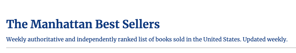 The Manhattan Best Seller List