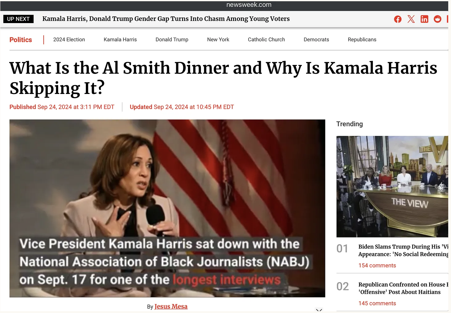 Kamala Can’t Handle The Heat, Skips ‘Mandatory’ Al Smith Dinner In New York City